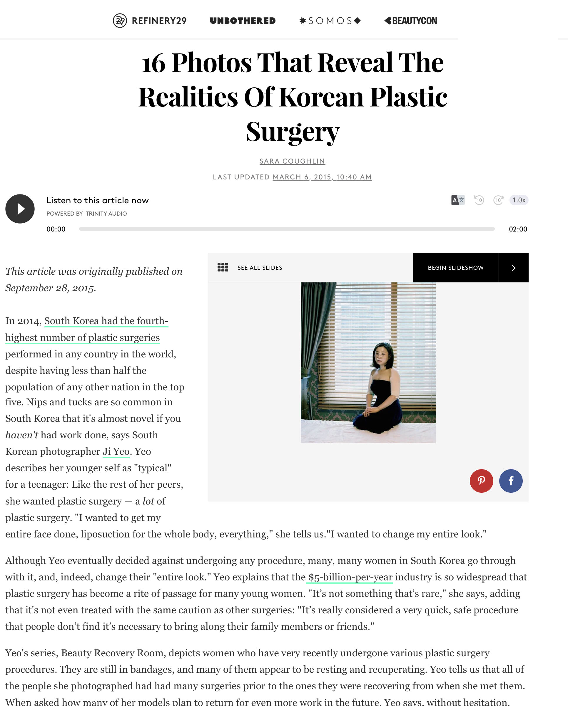 Refinery29: 16 Photos That Reveal The Realities Of Korean Plastic Surgery