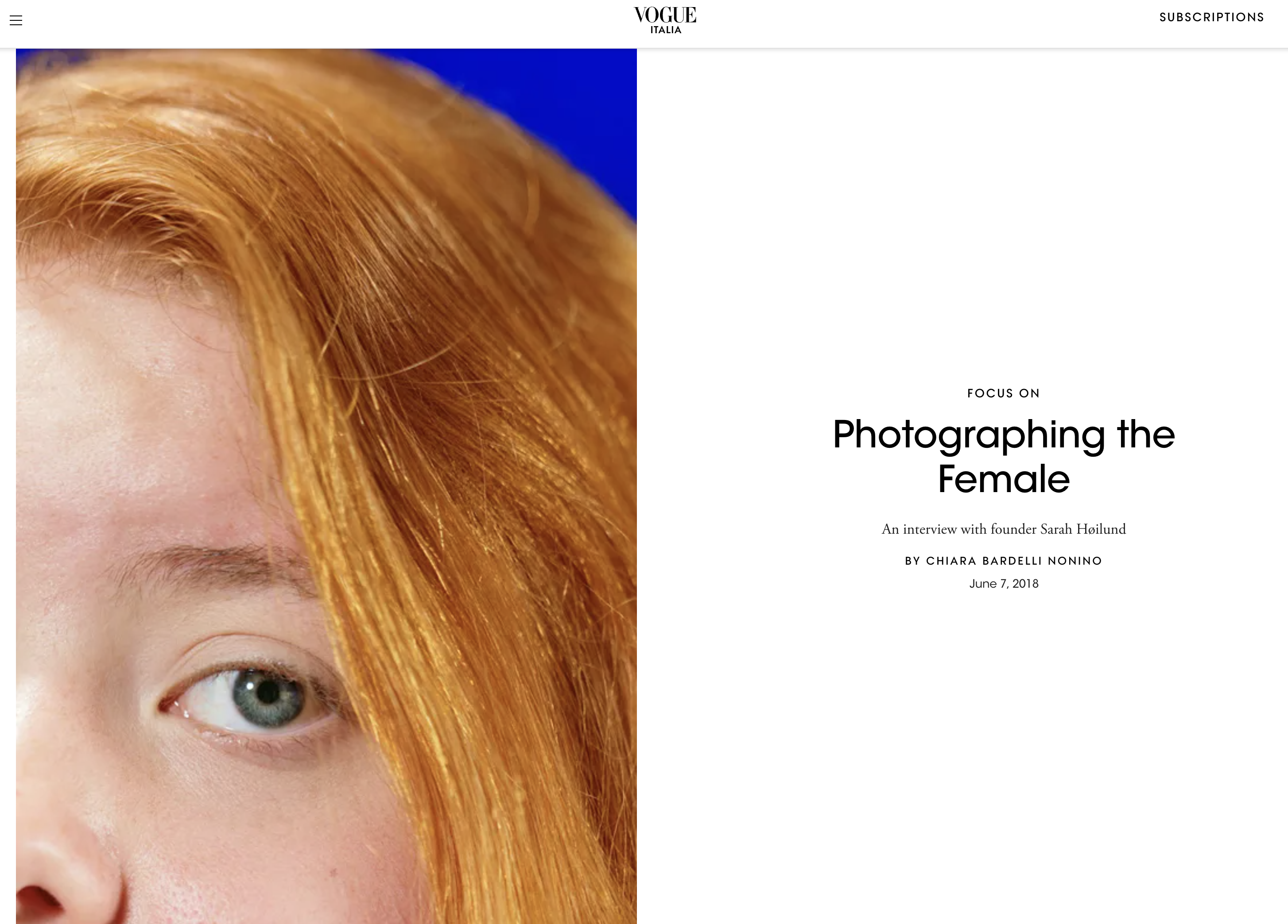 Vogue Italia: Photographing the Female